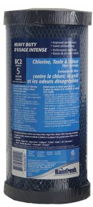 BC2 - 10" x 4.5" dia high flow activated carbon filter cartridge